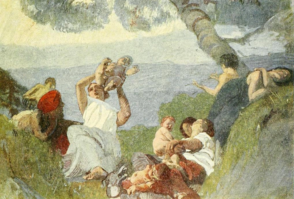  180-Ettore Tito-Riposo, studio per gli affreschi della Villa Berlinghieri, Roma (c.1917) 